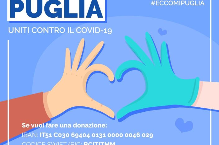 Apulia Film Commission invita la Puglia del cinema a sostenere il sistema sanitario regionale pugliese.