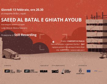 Giovedì 13 febbraio al Cineporto di Bari Saeed Al  Batal con il film “Still recording” per “Registi fuori dagli sche[r]mi”