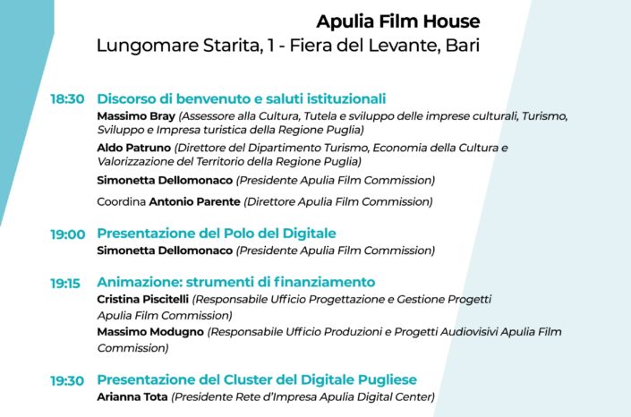 Giovedì 1 Luglio presso Apulia Film House "Puglia Animation Day", una giornata dedicata all’animazione
