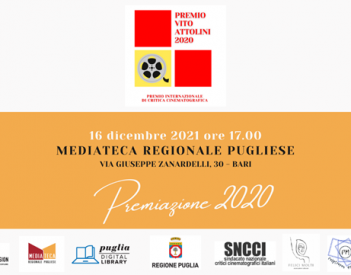 La premiazione del “Premio Internazionale di Critica Cinematografica Vito Attolini” il 16 dicembre in Mediateca