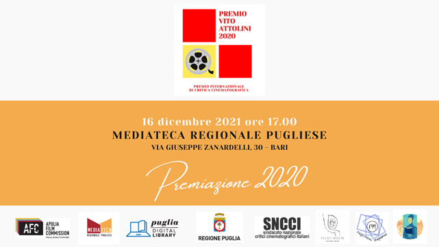 La premiazione del “Premio Internazionale di Critica Cinematografica Vito Attolini” il 16 dicembre in Mediateca