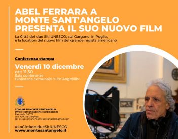 Domani, venerdì 10 dicembre alle 11:30 a Monte Sant'Angelo, Abel Ferrara presenta il suo nuovo film