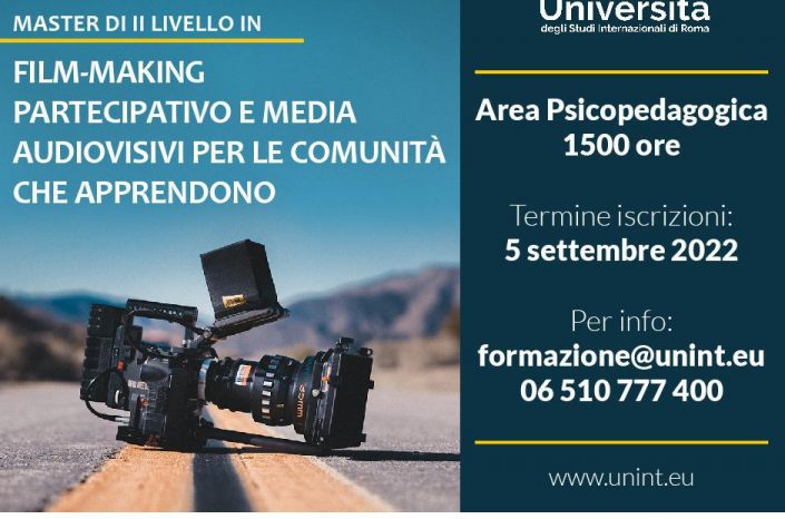 Nasce il primo master di II livello in "film-making partecipativo e media audiovisivi per le comunità che apprendono”