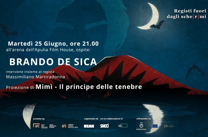 Brando De Sica ospite di "Registi fuori dagli sche[r]mi" con "Mimì - Il principe delle tenebre | Martedì 25 giugno h. 21 - Arena Apulia Film House