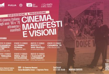 Al via martedì 20 gennaio “Cinema, Manifesti e Visioni: il cinema italiano degli anni ’60 e ’70” a cura di Apulia Film Commission e Mediateca Regionale Pugliese